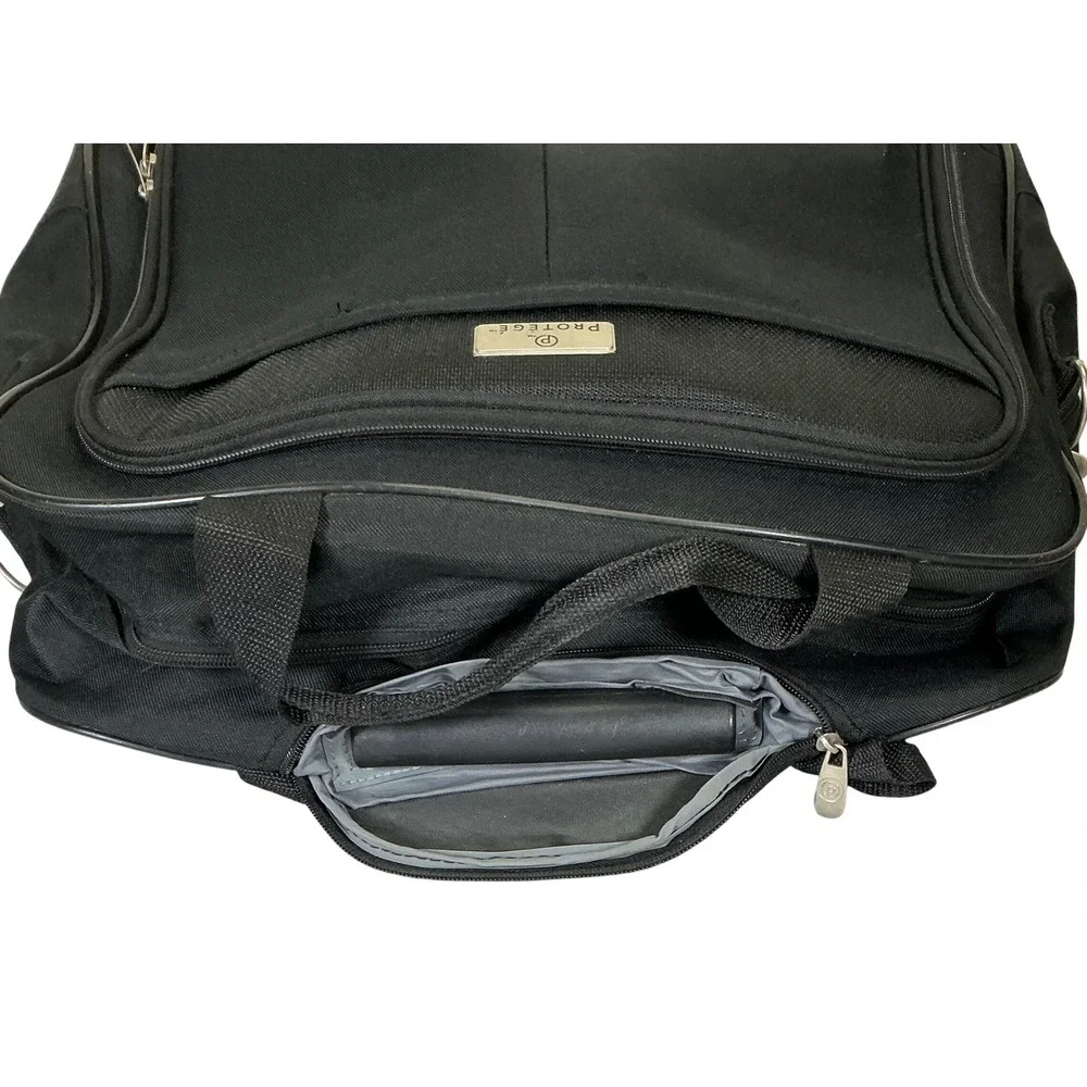 Protege Rolling Travel‎ Carry On Laptop Bag Black Wheeled Luggage Telescopic